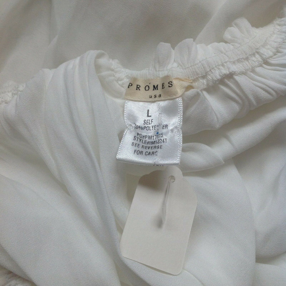 PROMESA Chiffon Ruffled Off The Shoulder Top*Large - Picture 3 of 5